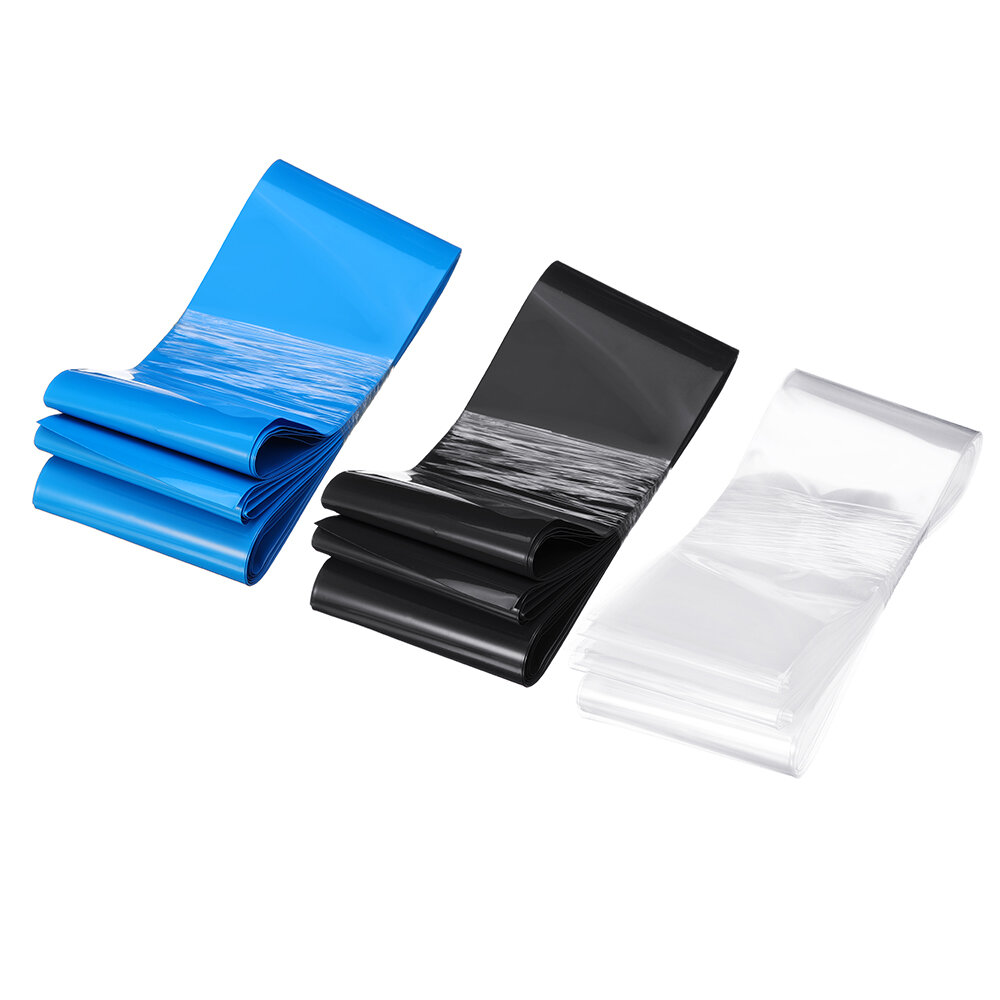 110mmX10m PVC Transparante/Zwarte/Blauwe Kleur Krimpkous voor 5-6S Lipo Batterij Top Merken Winkel